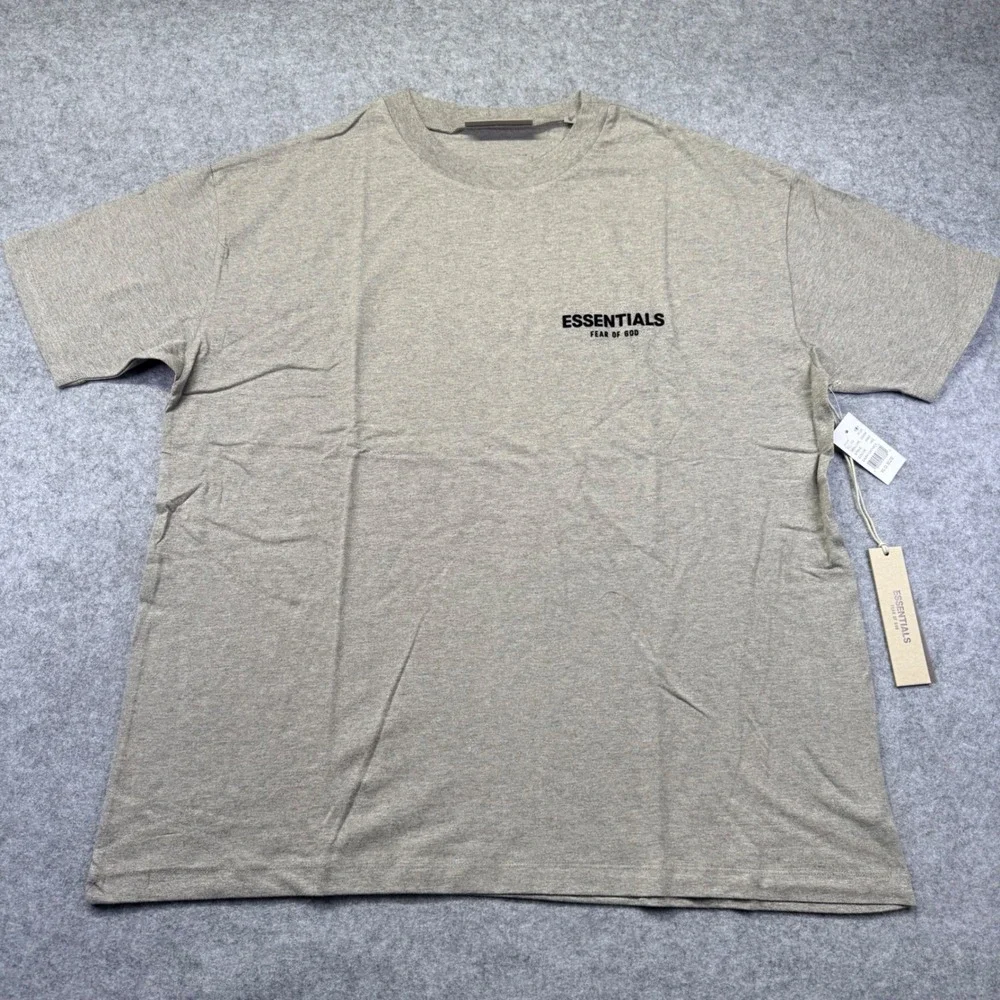 Fear of God Essentials T-Shirt Mens XL Dark Oatmeal New Logo Tee 125BT212063F